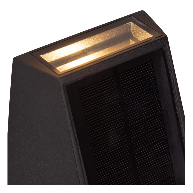 Lucide LUTON - Nástenné svietidlo Indoor/Outdoor - LED Dim. - 1x1W 2850K/3150K - IP54 - Senzor deň/noc - Čierny